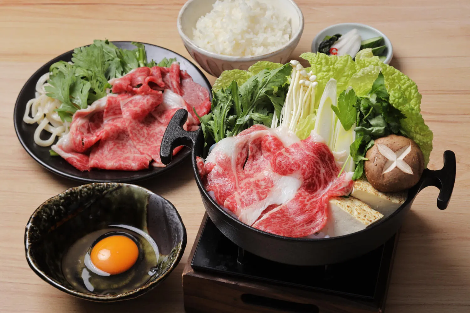 九州産黒毛和牛のすき焼き